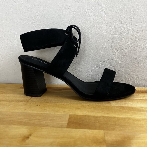 City Chic Heels Aria Mid‎ Lace Up Block Heel Sandal Black Size 11 Wide NEW - Picture 1 of 12